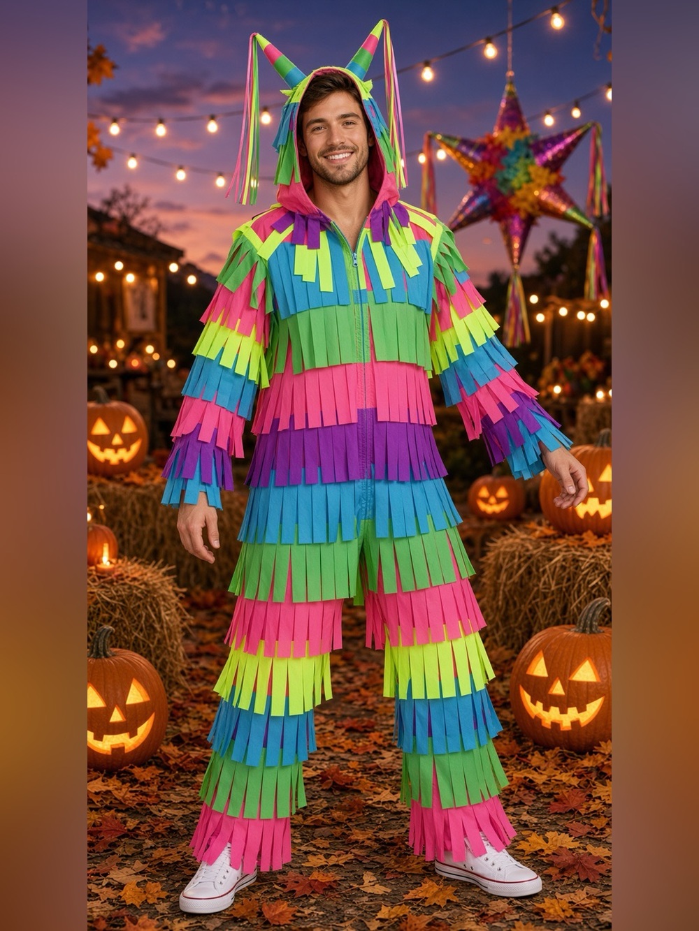 Tipsy Elves Rainbos Pinata Costume Large Halloween Onesie